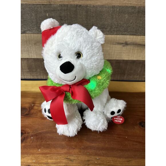 CUDDLE BARN Polar Bear Lighted Sings and Dance's "Let it Snow" - Picture 8 of 9